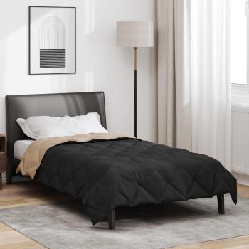 ARDEBO.de - Ganzjahresbettdecke Schwarz und Taupe 200 x 155 cm Mikrofaser