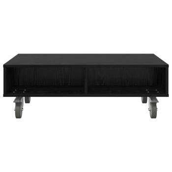 Beistelltisch mit Rädern Schwarz Eichen-Optik 90 x 50 x 30 cm