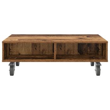 Beistelltisch mit Rädern Altholz 90 x 50 x 30 cm Holzwerkstoff
