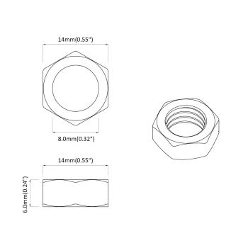 Sechskantmuttern 3600 pcs Silber Eisen