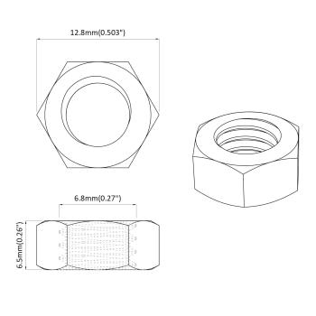 Sechskant-Eichelmuttern 3913 pcs Silber Eisen