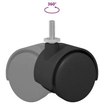 Rollen 12 pcs Schwarz 40,1 x 40,1 x 37,8 mm PP und Eisen