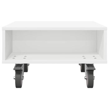 Beistelltisch mit Rädern Weiß 50 x 50 x 30 cm Holzwerkstoff