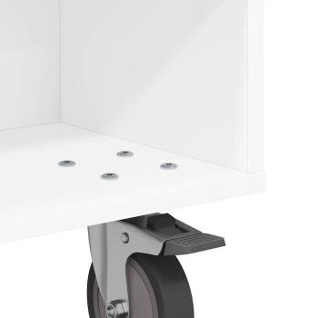 Beistelltisch mit Rädern Weiß 50 x 50 x 30 cm Holzwerkstoff