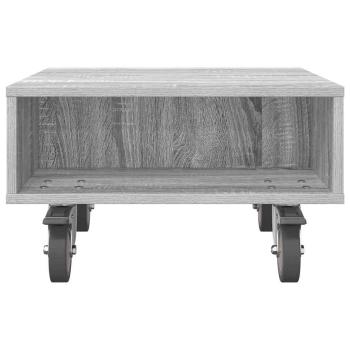 Beistelltisch mit Rädern Graues Sonoma 50 x 50 x 30 cm