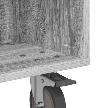 Beistelltisch mit Rädern Graues Sonoma 50 x 50 x 30 cm