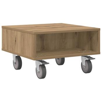 Beistelltisch mit Rädern Artisan-Eiche 50 x 50 x 30 cm