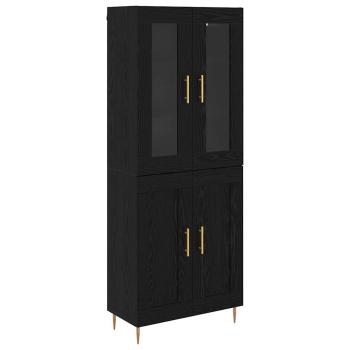 Highboard 2 pcs Schwarz Eichen-Optik 69,5 x 34 x 180 cm