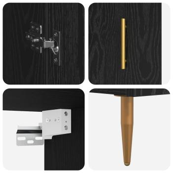 Highboard 2 pcs Schwarz Eichen-Optik 69,5 x 34 x 180 cm