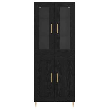 Highboard 2 pcs Schwarz Eichen-Optik 69,5 x 34 x 180 cm