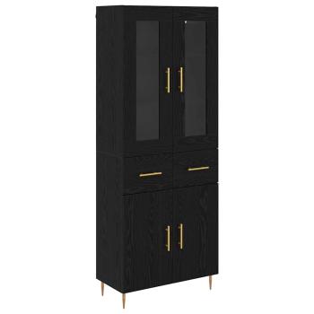 Highboard 2 pcs Schwarz Eichen-Optik 69,5 x 34 x 180 cm