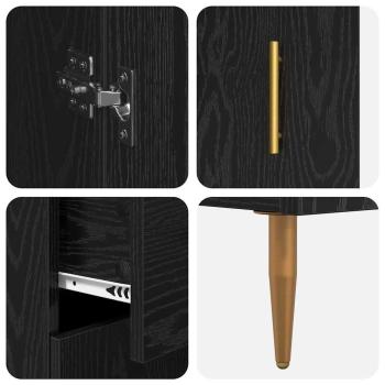 Highboard 2 pcs Schwarz Eichen-Optik 69,5 x 34 x 180 cm