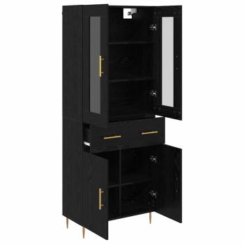 Highboard 2 pcs Schwarz Eichen-Optik 69,5 x 34 x 180 cm