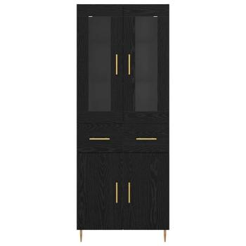 Highboard 2 pcs Schwarz Eichen-Optik 69,5 x 34 x 180 cm
