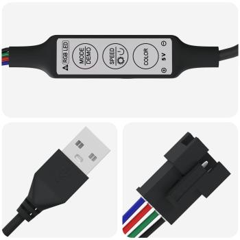 LED Streifen 4 pcs Schwarz und Transparent 75 x 0,8 x 0,3 cm