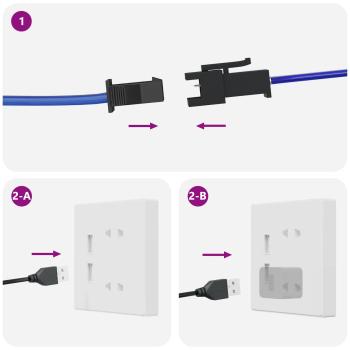 LED Streifen 4 pcs Schwarz und Transparent 120 x 0,8 x 0,3 cm