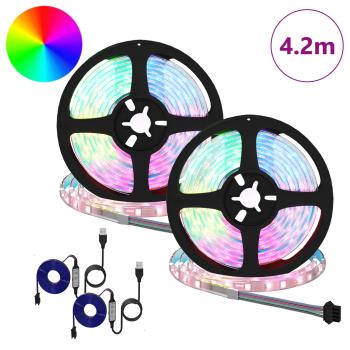 LED Streifen 4 pcs Schwarz und Transparent 210 x 0,8 x 0,3 cm