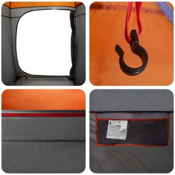 Duschzelt mit Speicher Grau und Orange 160 x 160 x 227 cm Stahl