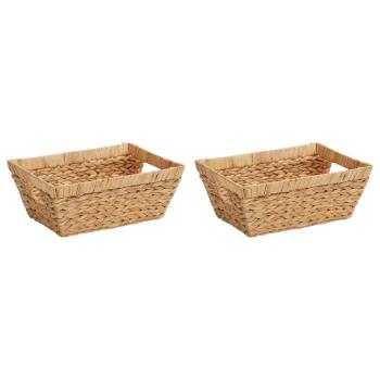 Aufbewahrungskörbe 2 pcs Natur 38 x 28 x 15 cm Wasserhyazinthe