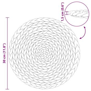 Runde gewebte Tischsets 10 pcs Natur Ø 30 cm Wasserhyazinthe