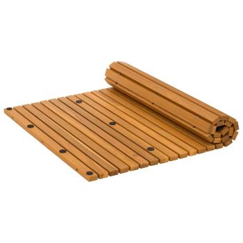 Badematte Uni Braun 80 x 50 cm Holz