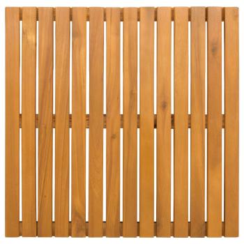 Badematte 2 stk. Natur 50 x 50 cm Massivholz Akazie