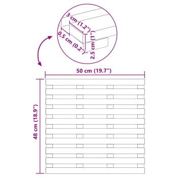 Badematte Uni Braun 100 x 53 cm Holz