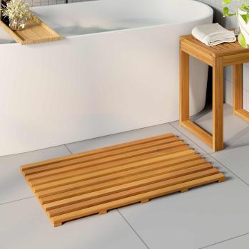 ARDEBO.de - Badematte Uni Braun 100 x 53 cm Holz