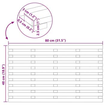 Badematte Uni Braun 100 x 53 cm Holz