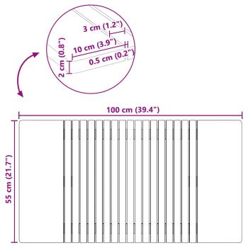 Badematte Uni Braun 100 x 55 cm Holz