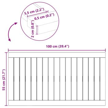 Badematte Uni Braun 100 x 55 cm Holz