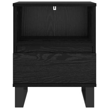 Bettschrank Schwarz Eichen-Optik 40 x 35 x 50 cm Holzwerkstoff