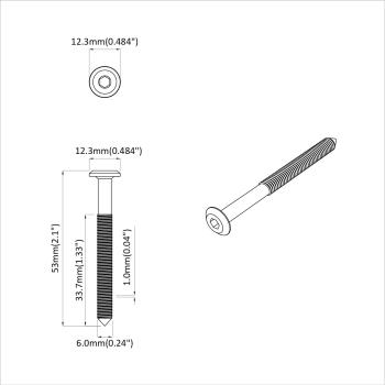 Schraube 1800 pcs Silber M6 x 50 mm Stahl