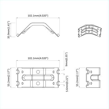Halterung 212 pcs Zink-beschichtet 106 x 55 x 1,5mm Stahl
