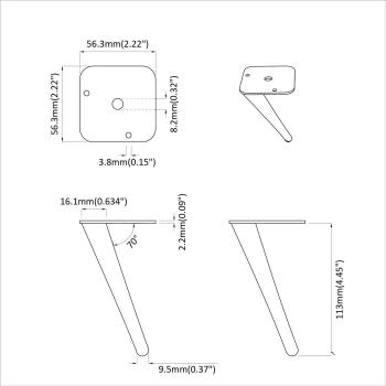 Standfüße 12 pcs Schwarz 56 x 56 x 100 mm Eisen