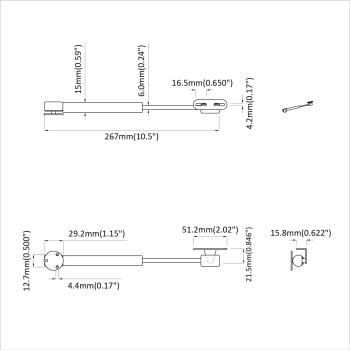 Hydraulische Gasfeder 12 pcs Silber 280 x 17 x 16 mm