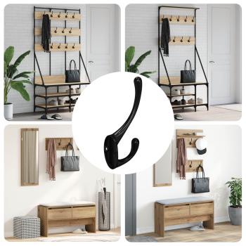 ARDEBO.de - Kleiderhaken 12 pcs Schwarz 102 x 29 x 47mm Zinklegierung