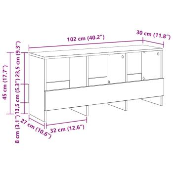 Magazinregal Weiß 102 x 30 x 45 cm