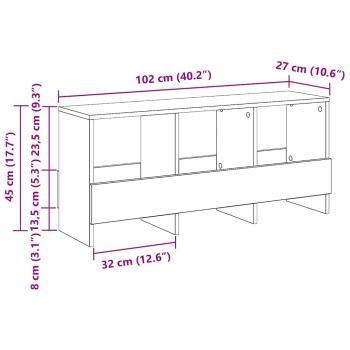 Magazinregal Artisan-Eiche 102 x 30 x 45 cm