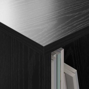 Magazinregal Schwarz Eichen-Optik 35 x 30 x 45 cm