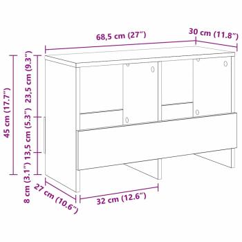 Magazinregal Beton Grau 68,5 x 30 x 45 cm