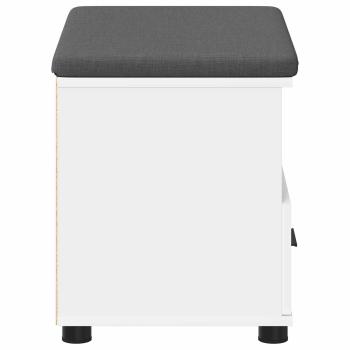 Flurbank Weiß 60 x 38 x 46 cm Spanplatte und Polsterstoff