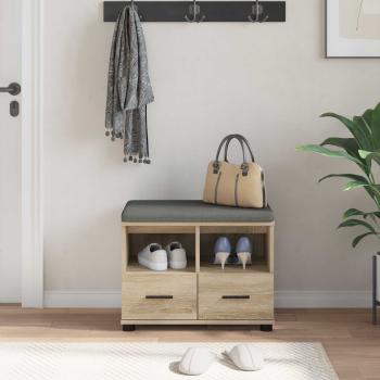 Flurbank mit Kissen mit Schubladen Sonoma-Eiche 60 x 38 x 46 cm