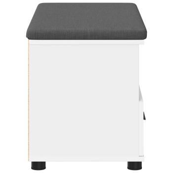 Flurbank Weiß 80 x 38 x 46 cm Spanplatte und Polsterstoff