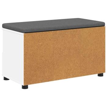 Flurbank Weiß 80 x 38 x 46 cm Spanplatte und Polsterstoff