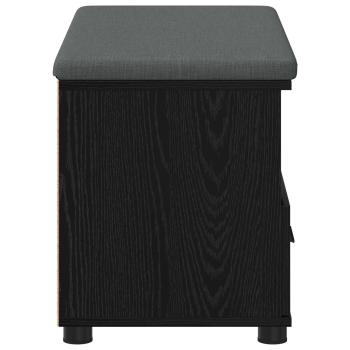 Flurbank mit Kissen Schwarz Eichen-Optik 80 x 38 x 46 cm