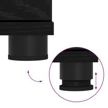 Flurbank mit Kissen Schwarz Eichen-Optik 80 x 38 x 46 cm