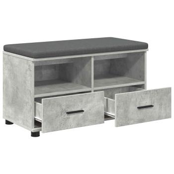 Flurbank Beton Grau 80 x 38 x 46 cm Spanplatte und Polsterstoff