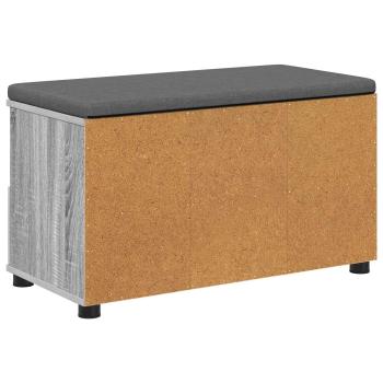 ARDEBO.de - Flurbank mit Kissen mit Speicher Graues Sonoma 80 x 38 x 46 cm