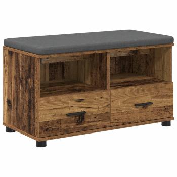 ARDEBO.de - Flurbank Altholz 80 x 38 x 46 cm Spanplatte und Polsterstoff